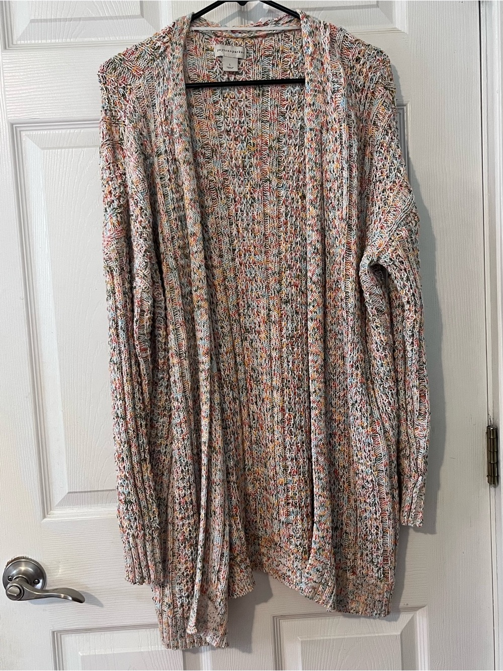 Open-Front Multicolor Knit Cardigan Sweater - Women